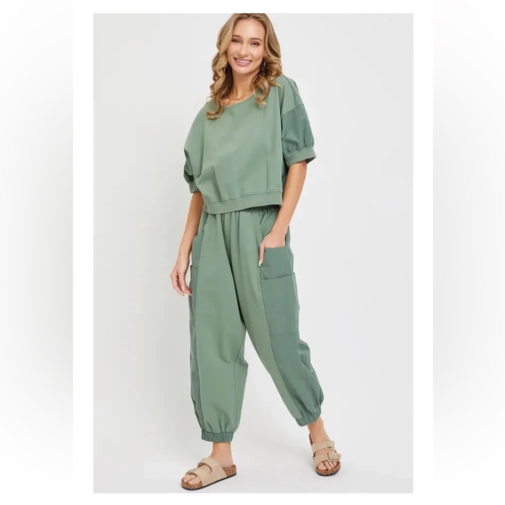 Olive Green Balloon pants set